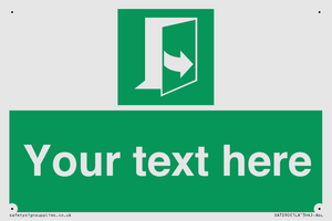 Custom sign safe condition door opens pulling left hand side